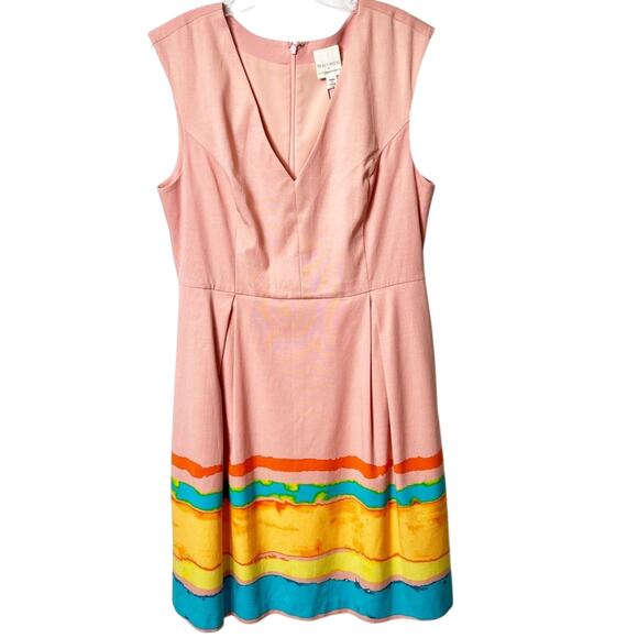 ANTHROPOLOGIE TRACY REESE PAINTERLY PLEATED WOMEN DRESS SIZE 12 BRAND NEW - Picture 1 of 7